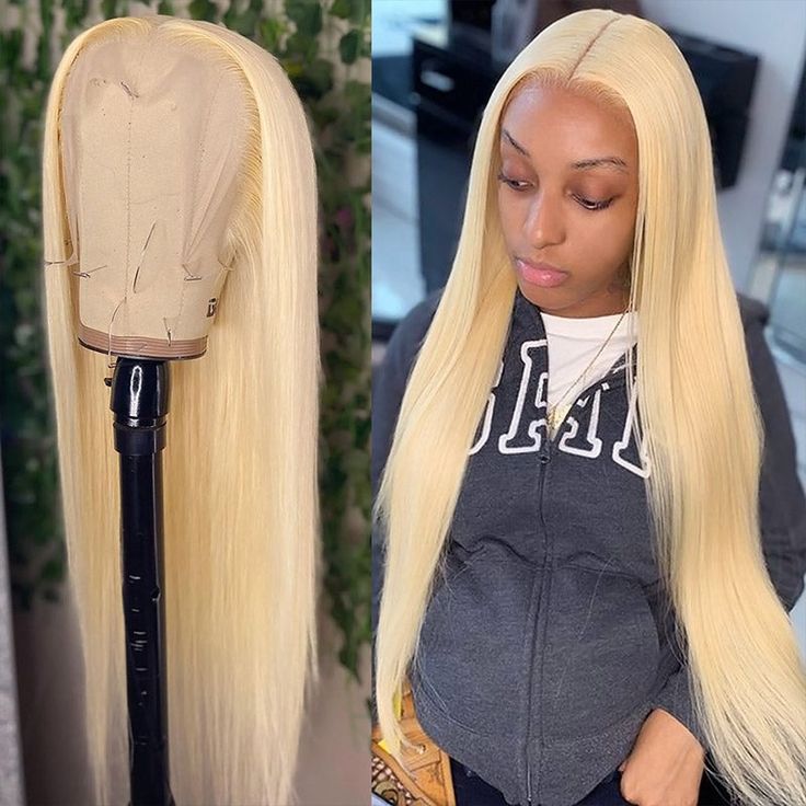 613 Blonde Wigs HD Lace Wig Straight Human Hair Pre Plucked Glueless Wigs Bleached knots