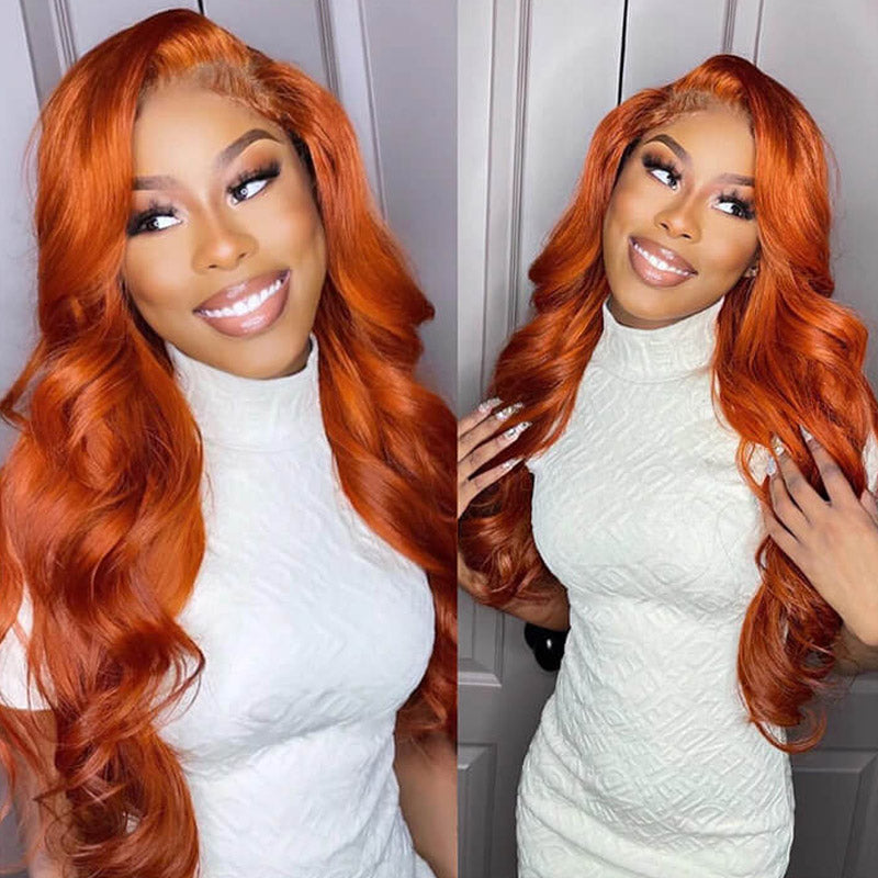 burnt orange body wave wigs