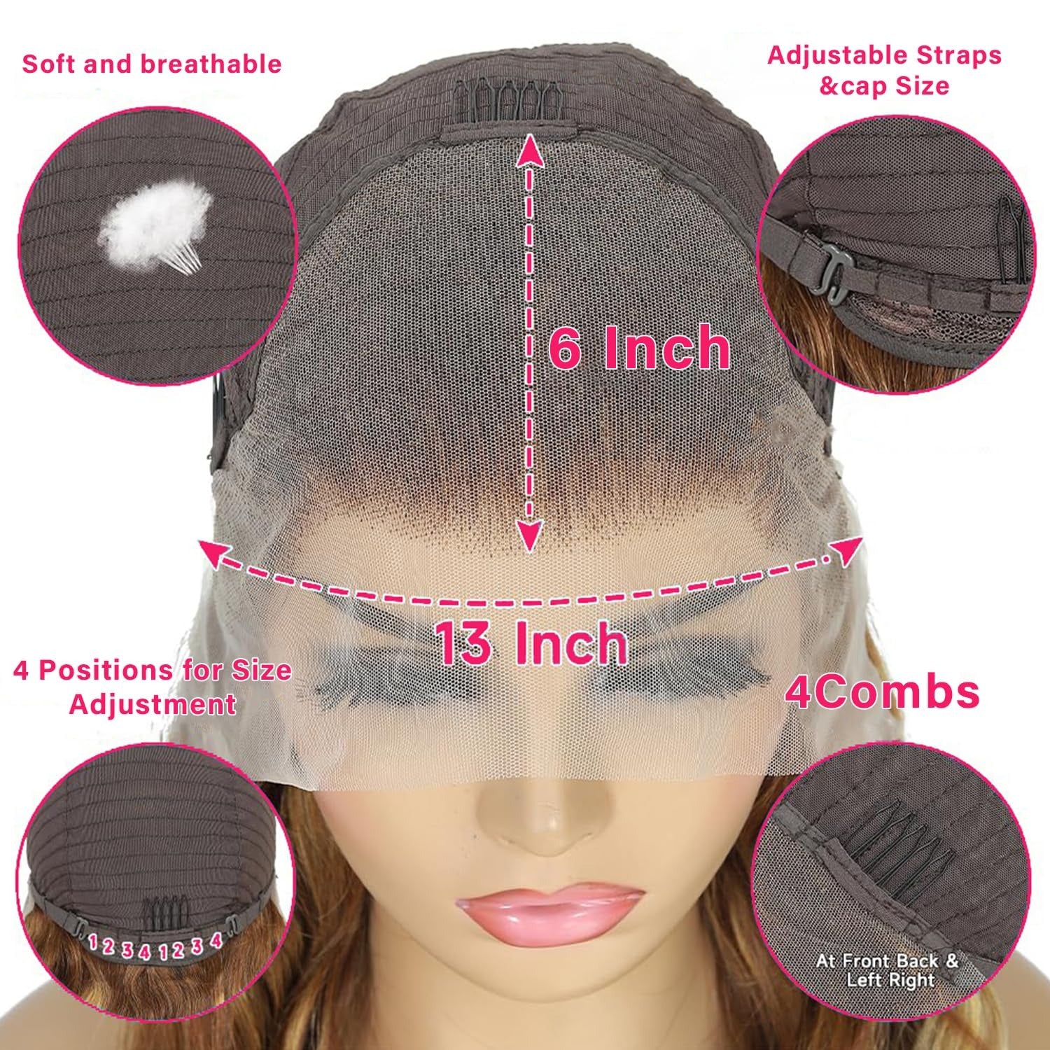 Honey Blonde Highlight Body Wave Wig 13x6 Lace Frontal Wig Pre-cut Hd Lace Bleachde Knots P4/27 Colored Human Hair Wig