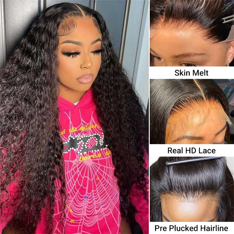 13x6 HD Lace Front Wig Pre Plucked Deep Wave And Water Wave Human Hair Wigs