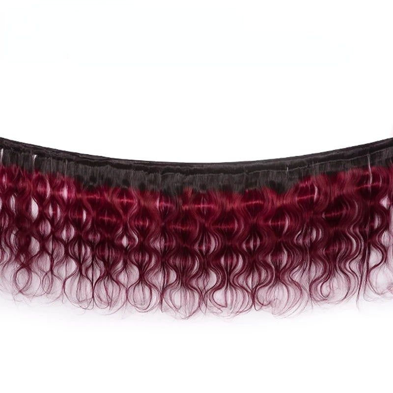 3 Bundles Human Hair Ombre Burgundy Color