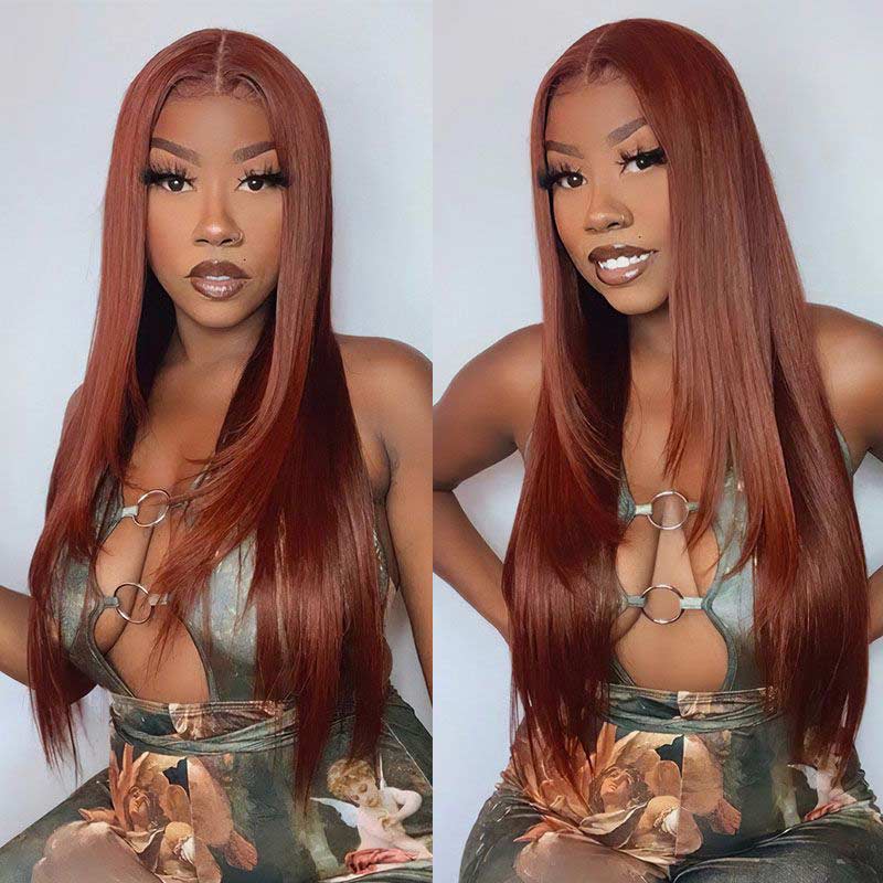 pre everything reddish brown wig