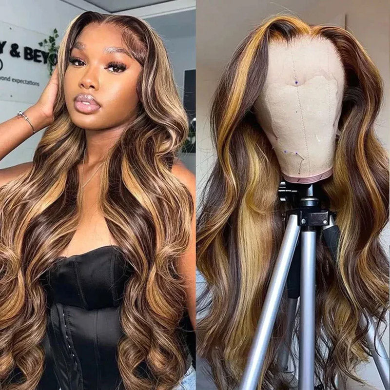 glueless highlights body wave wigs