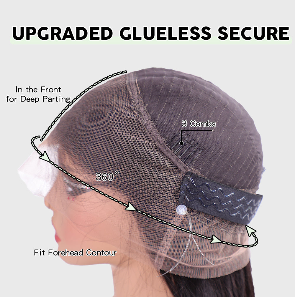 4C Edge Hairline-Kinky Straight 360 Lace Front Wigs With Kinky Edges 4