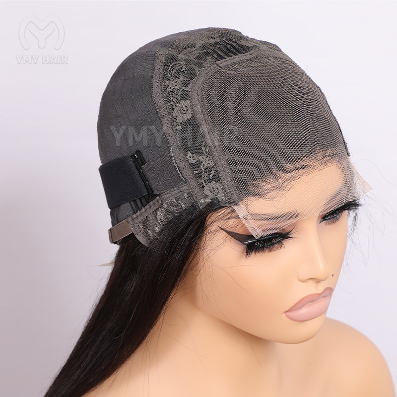 Honey Blonde Ombre HD Lace Wigs with Curtain Bangs