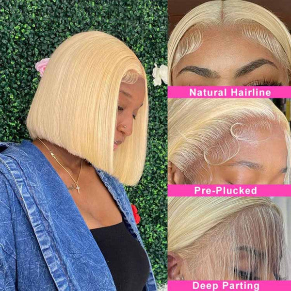 613 honey blonde bob wig