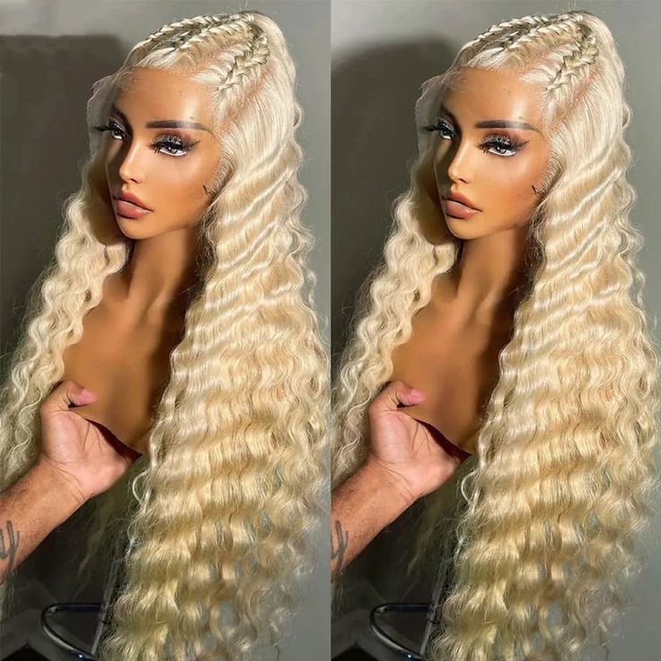 613 Blonde Deep Wave Wig 13x4 HD Lace Front Human Hair Wigs With Natural Hairline Pre Plucked