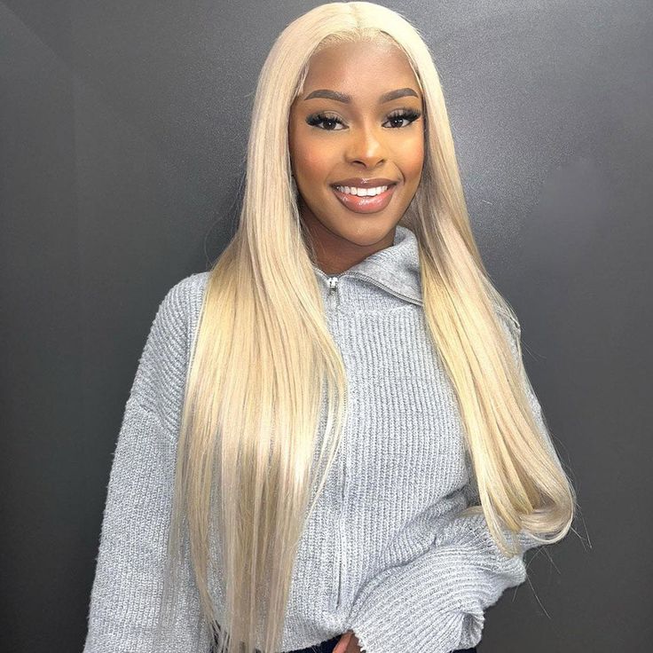613 Blonde Wigs HD Lace Wig Straight Human Hair Pre Plucked Glueless Wigs Bleached knots