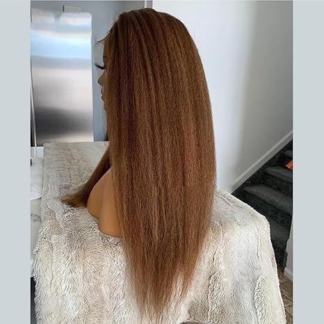 4C Edge Hairline-Kinky Straight 360 Lace Front Wigs With Kinky Edges 4