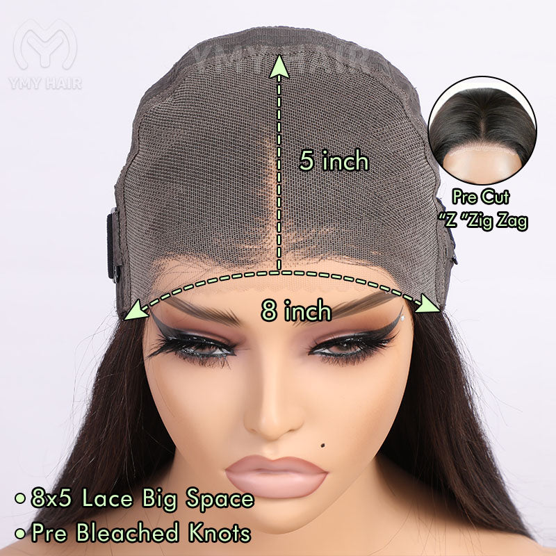 300% Density 8X5 HD Lace Wig Water Wave Deep Wave Wigs Virgin Human Hair Transparent Lace Front Wig