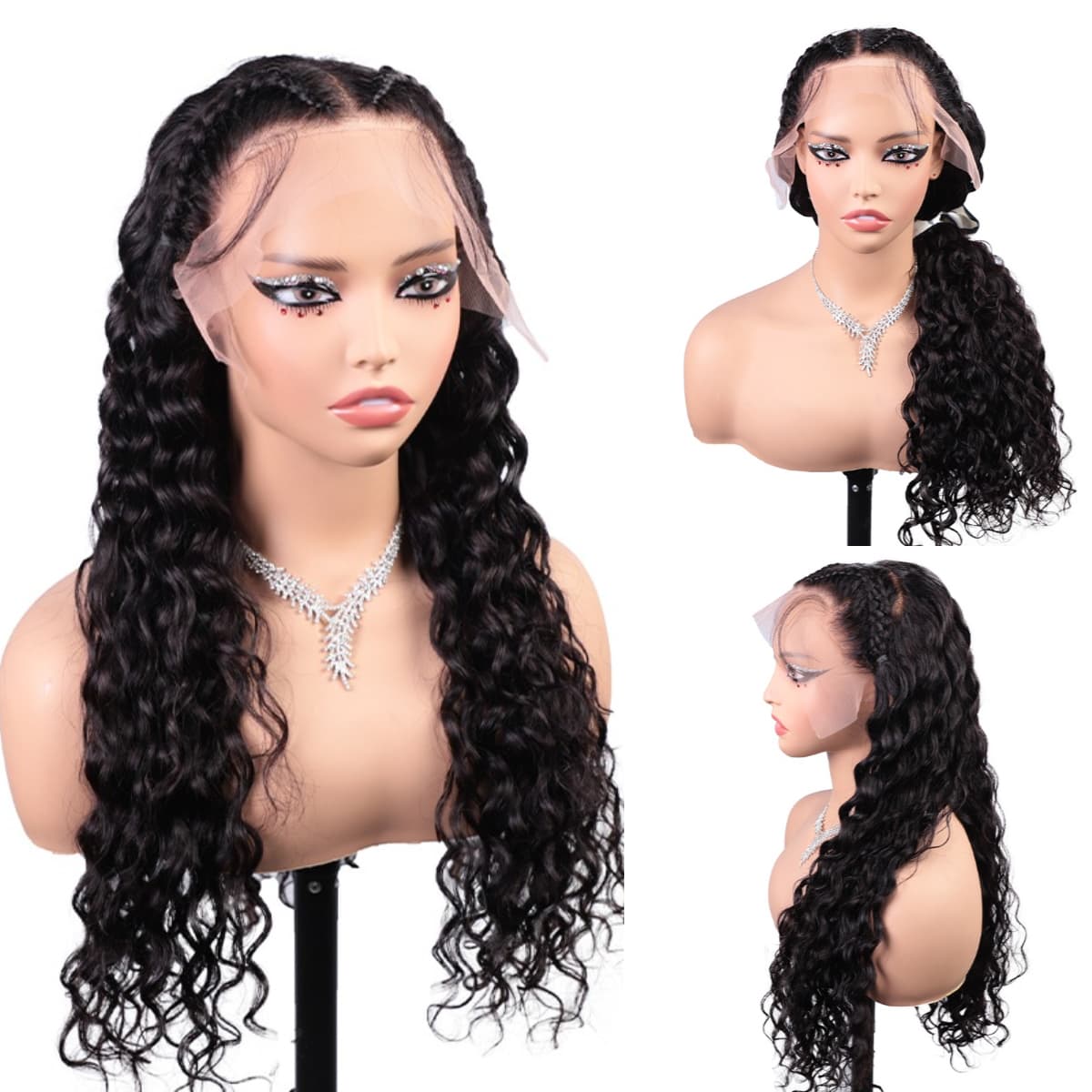 Ready Go Glueless Pre Braided Wig 13x6 HD Lace Front Wigs Human Hair Pre Bleached Pre Styled