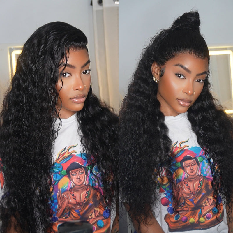 13x6 HD Lace Front Wig Pre Plucked Deep Wave And Water Wave Human Hair Wigs
