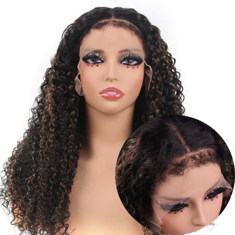 Kinky Edges Honey Blonde Highlight Wig