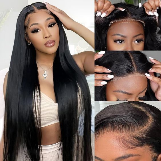 Pre-Cut Glueless HD Lace Wigs 5x5 Straight Human Hair Beginner Wig Wear & Go Pre-Bleached Knots