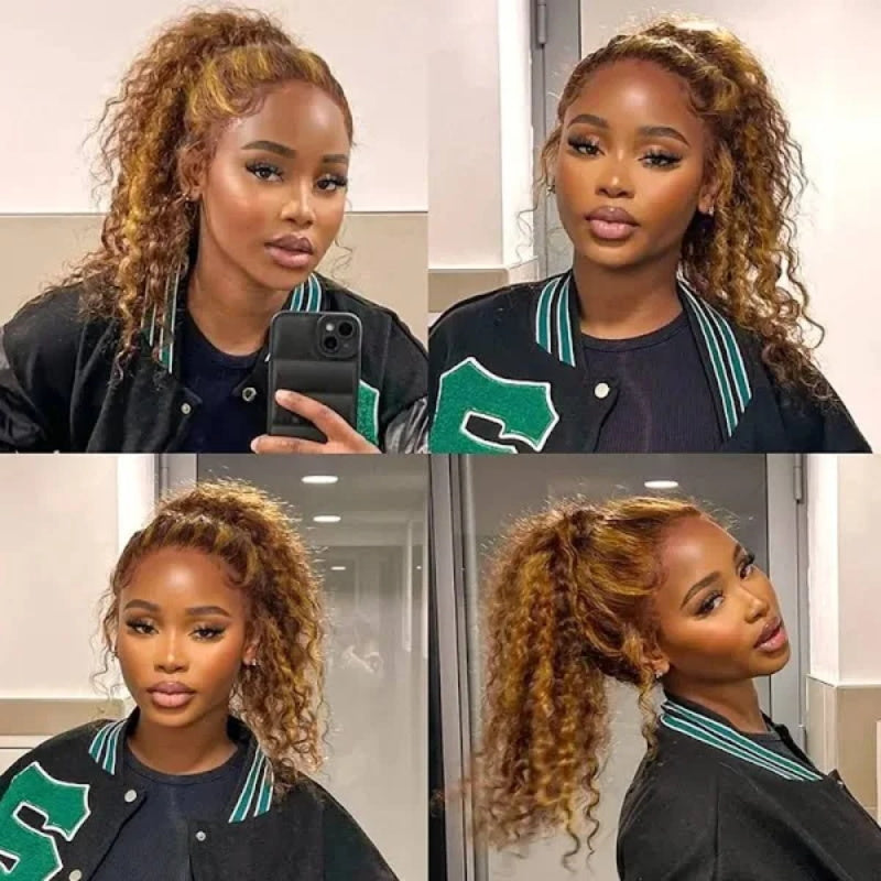 P4/27 Highlight Wigs Glueless 360 Wig With Invisi-Strap Snug Fit Bleached Knots HD Lace Wigs