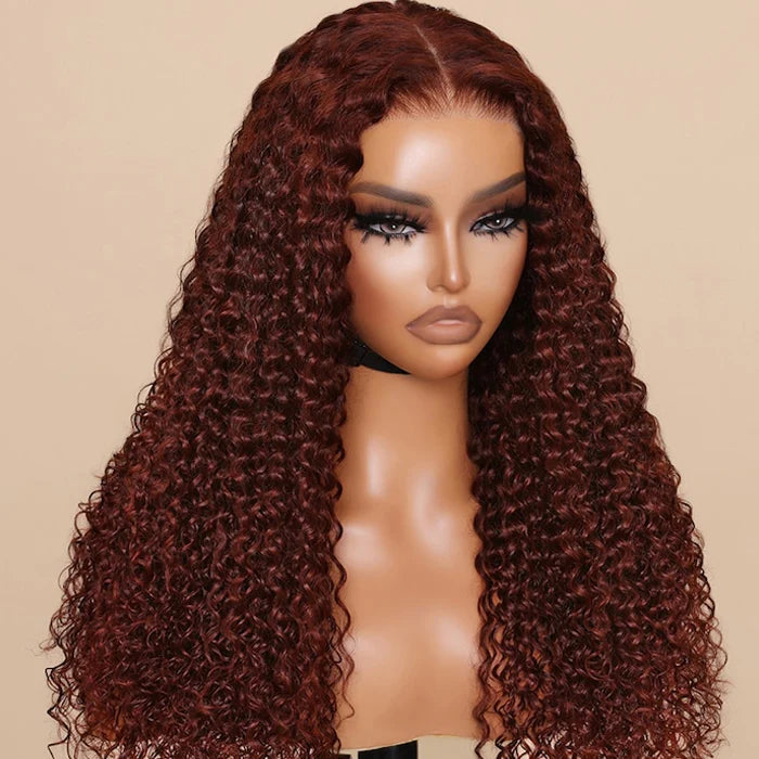 Pre-All Everything Lace Wig Reddish Brown Colored Wigs Pre Cut Pre Bleached HD Lace Wigs Invisible Knots Put On And Go