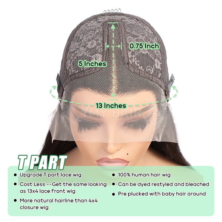 kinky curly t part lace wig