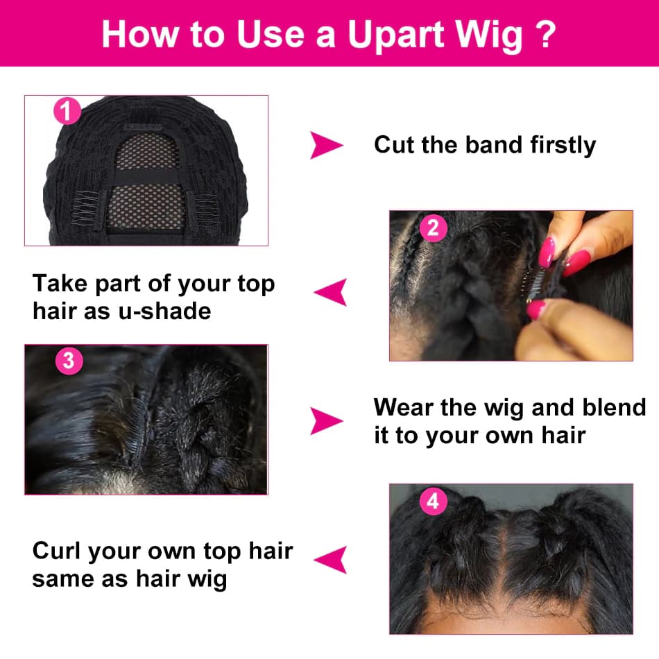 YMY Hair Natural Black Glueless Loose Wave No Lace New U Part Wig