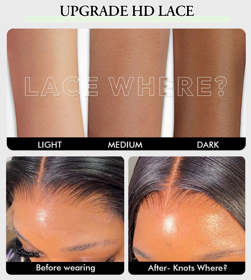 5x5 HD Lace Wig Kinky Straight Human Hair 12A Bye Bye Knots Wigs Human Hair Pre Cut/Plucked/Bleached Match All Skin