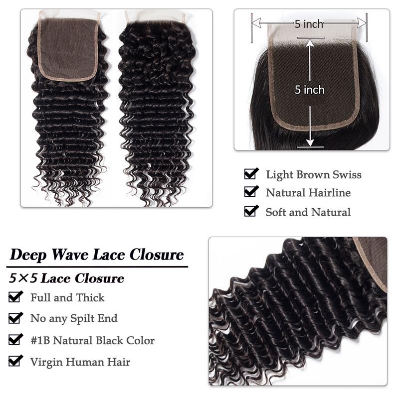 Deep Wave Hair HD Lace Closure