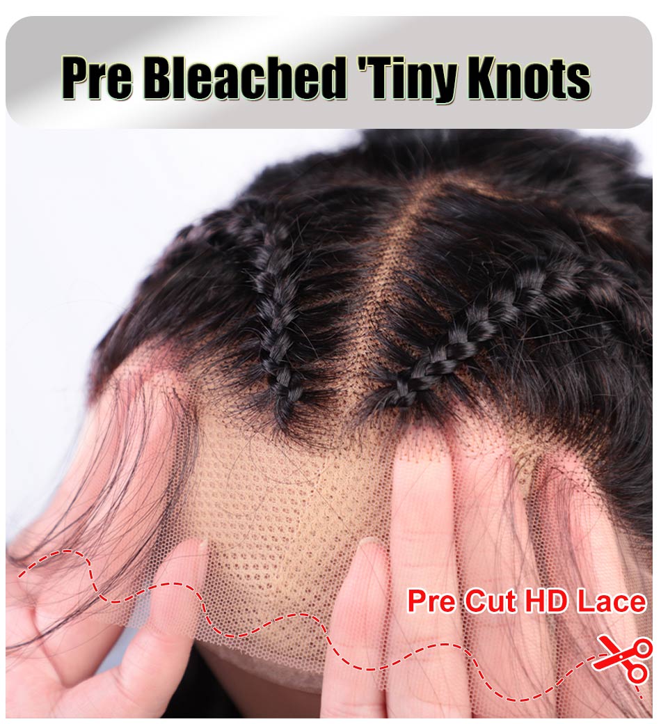 Ready Go Glueless Pre Braided Wig 13x6 HD Lace Front Wigs Human Hair Pre Bleached Pre Styled
