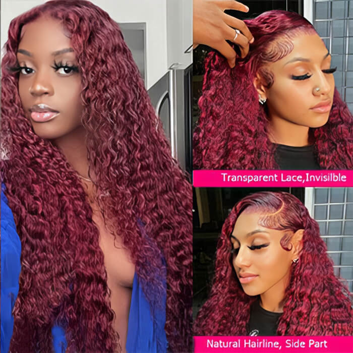 8x5 deep wave glueless lace wig