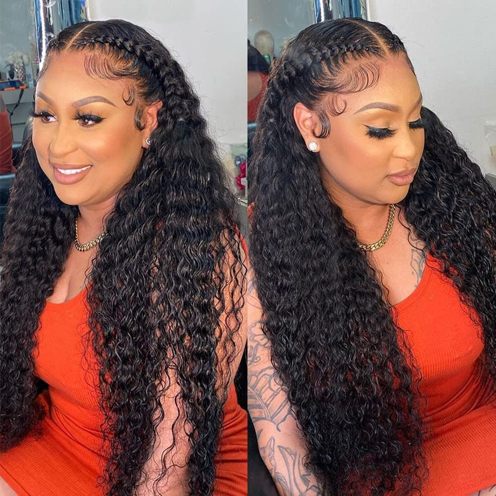 Ready Go Glueless Pre Braided Wig 13x6 HD Lace Front Wigs Human Hair Pre Bleached Pre Styled
