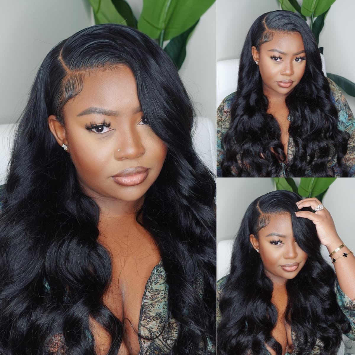 Full Lace Wigs Body Wave HD Lace Free Parting Half Up Half Down Wig Pre-Bleached 230% Density