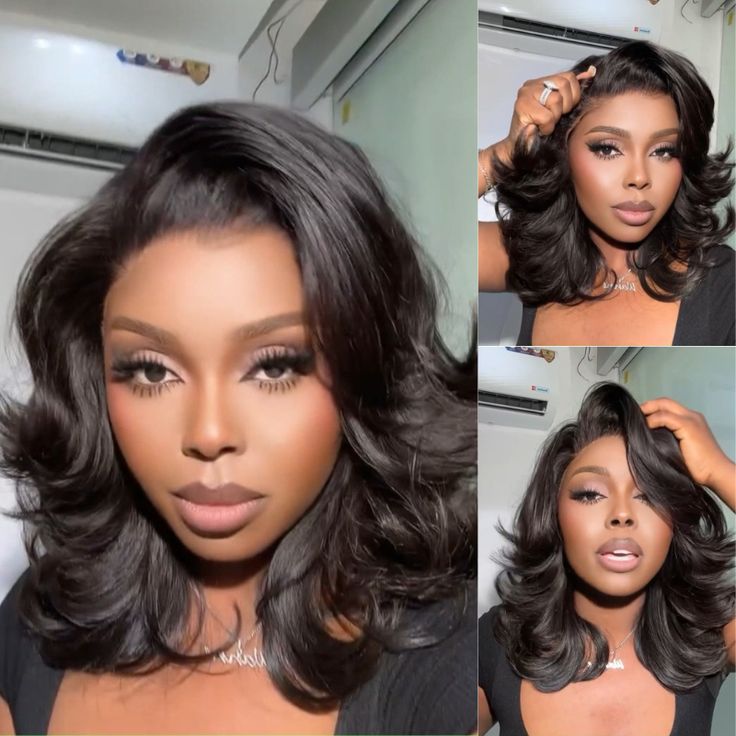 Loose Wave Short Bob Wig Glueless HD Lace Closure Wigs With Baby Hair