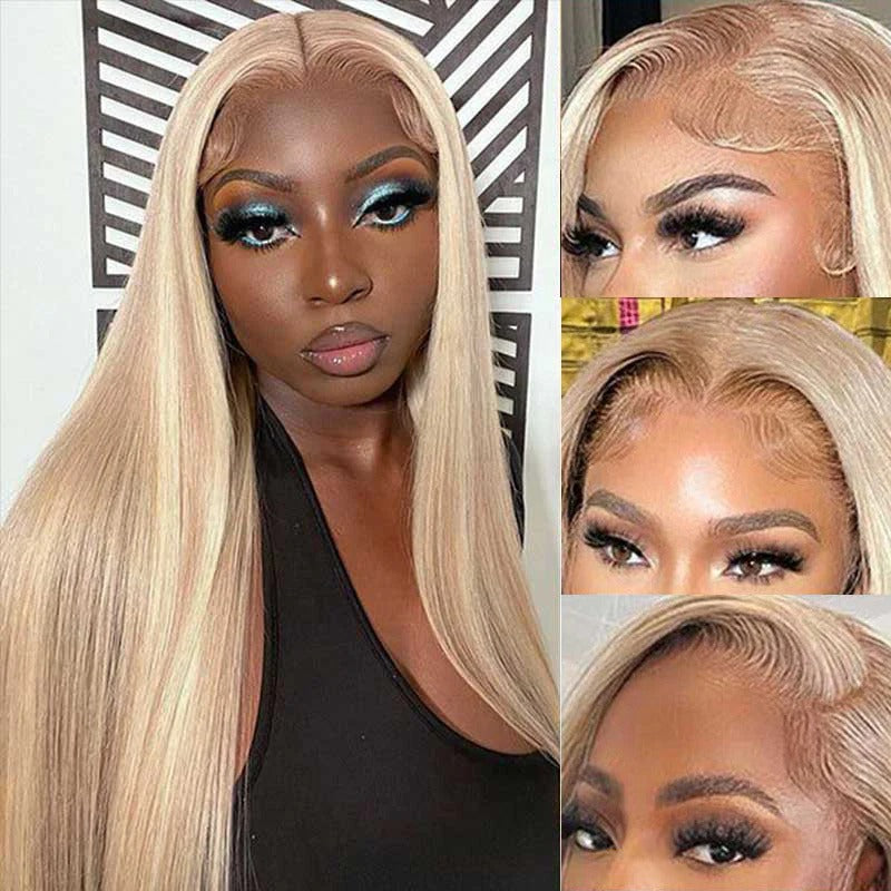 Honey Blonde Highlights P18/613 Body Wave Glueless 5x5 Lace Wig 13x6 Full Lace Frontal Wig 180% Density