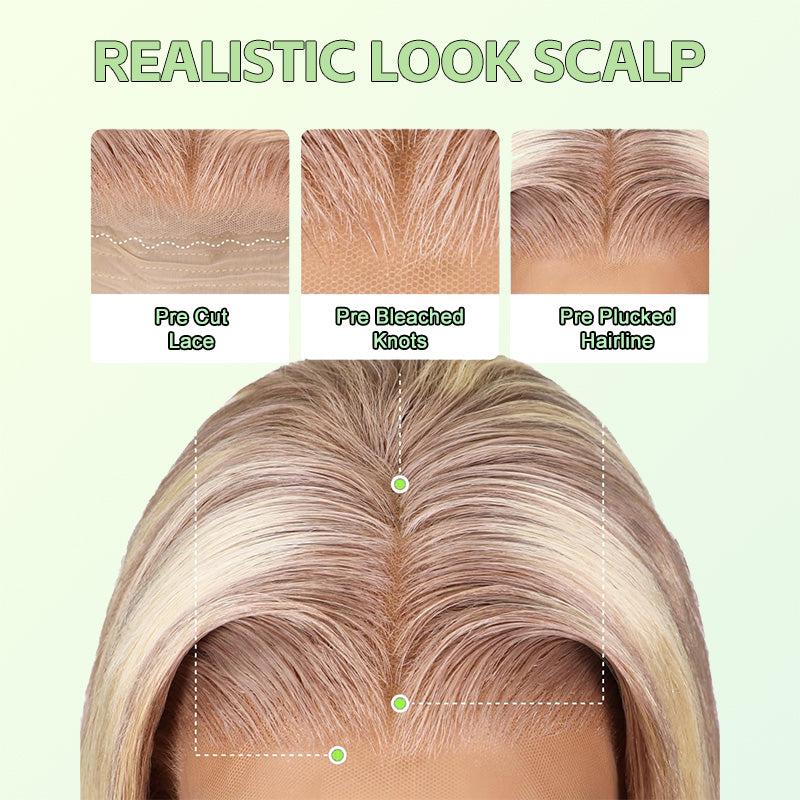 Honey Blonde Highlights P18/613 Body Wave Glueless 5x5 Lace Wig 13x6 Full Lace Frontal Wig 180% Density