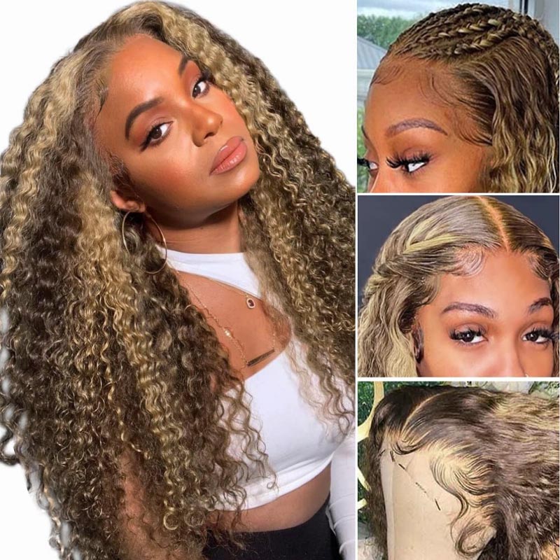 hd lace water wave highlight wigs