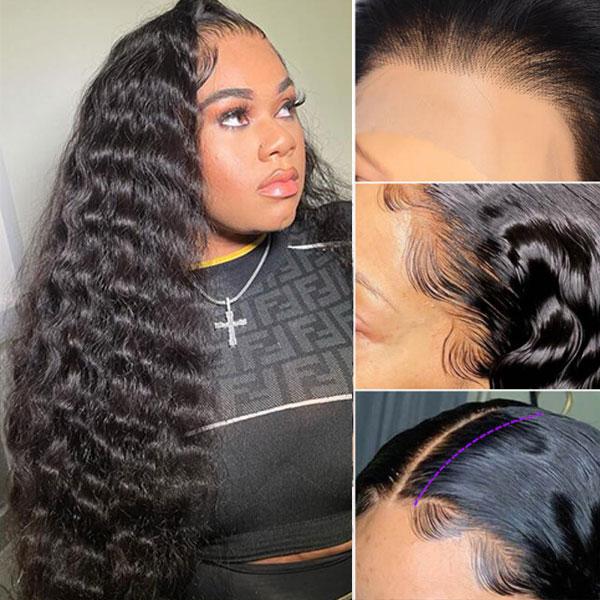 Full Lace Wig 4D Encircle With Invisible Strap Fit HD Lace Parting Anywhere Wigs Bleached Knot