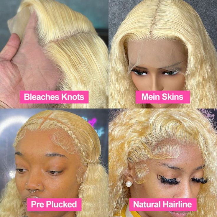 613 Blonde Wigs HD Lace Wig Straight Human Hair Pre Plucked Glueless Wigs Bleached knots