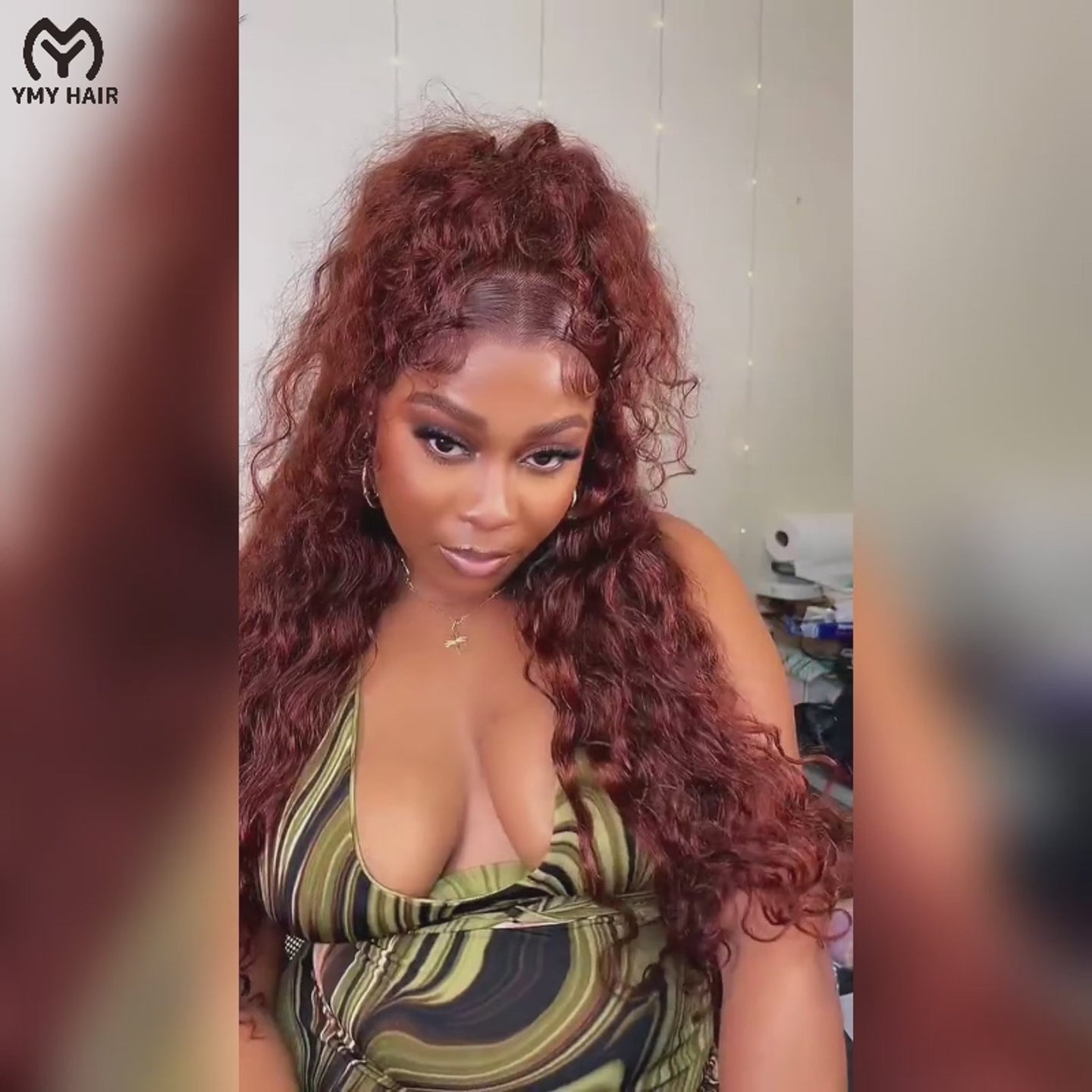 YMY Hair Reddish Brown Water Wave Wig 13x6 /5x5 Hd Transparent Lace Frontal Wigs with Pre Plucked Baby Hair
