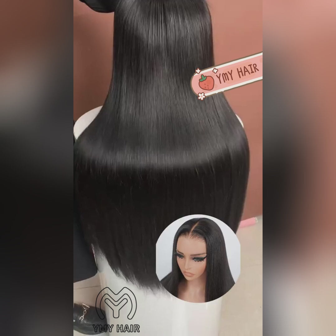 Pre Bleached Knots & Pre Cut 8x5 HD Lace Wigs Pre Plucked Natural Hairline Straight Hair Wigs Pre All Everything