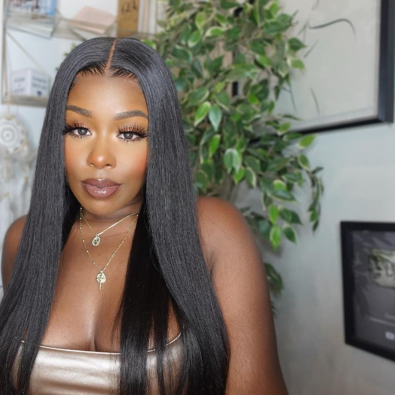 Pre-Cut Glueless HD Lace Wigs 5x5 Straight Human Hair Beginner Wig Wear & Go Pre-Bleached Knots