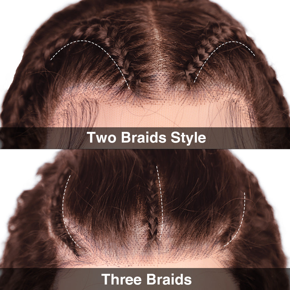 Upgrade Precut Ready To Go Pre Braided Glueless Wig Water Wave 13x4 /13x6 HD Lace Frontal Wig With Mini Knots Bleached Colored Wig