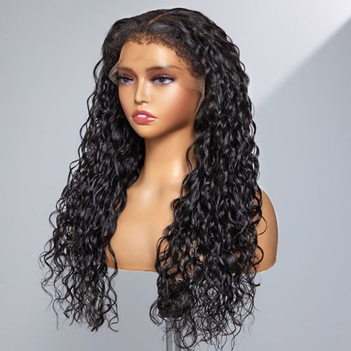 Water Wave Full Lace Wigs with 4C Edge Invisible HD Lace Wig 100% Human Hair Pre Plucked 230% Density
