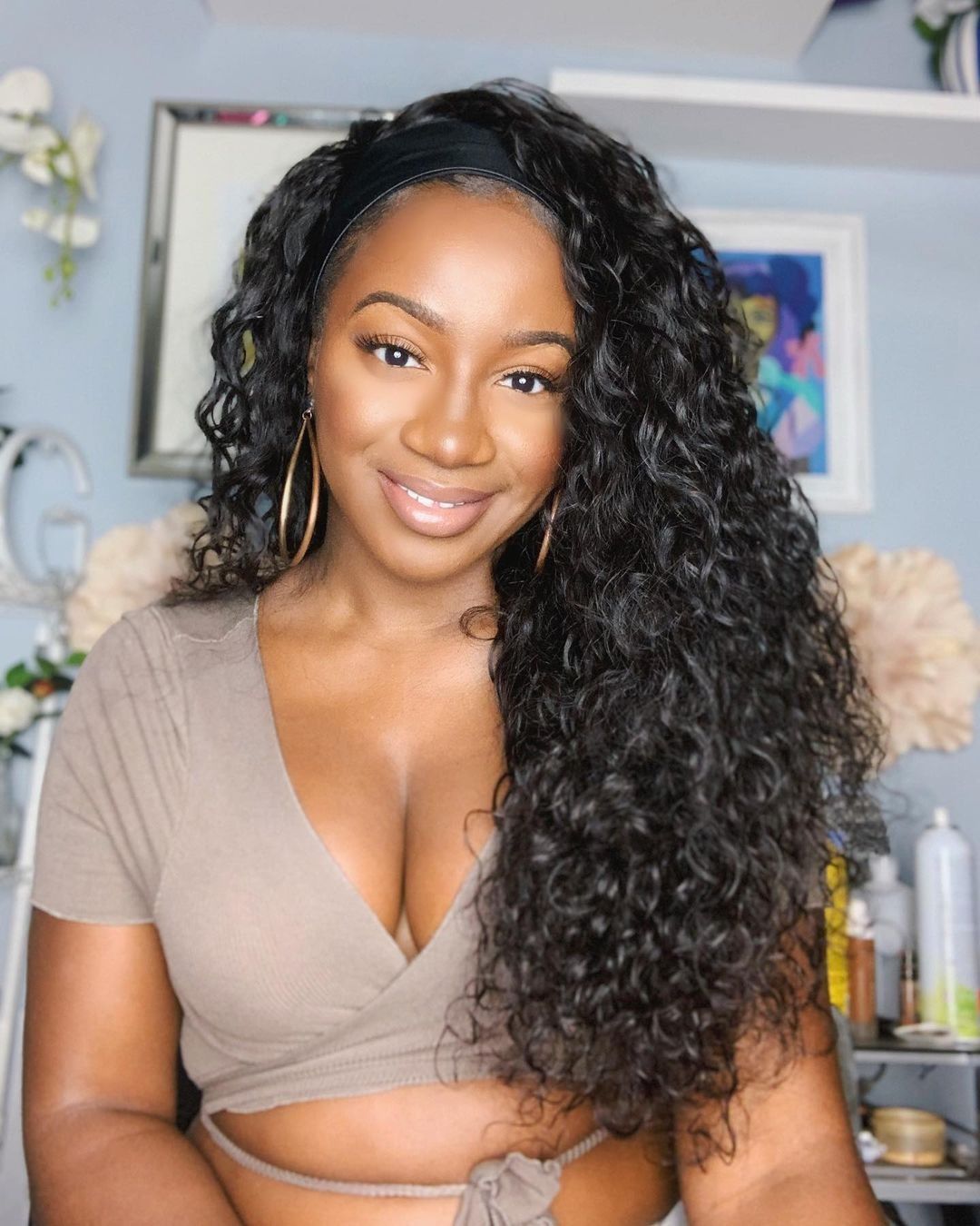 water wave headband wig