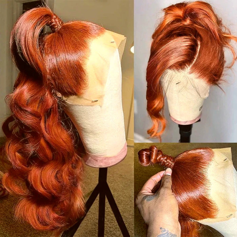 Ginger Color Water Wave Invisi Strap Snug Fit 360 HD Lace Wigs With Invisi-Strap Snug Fit Pre Everthing Wigs