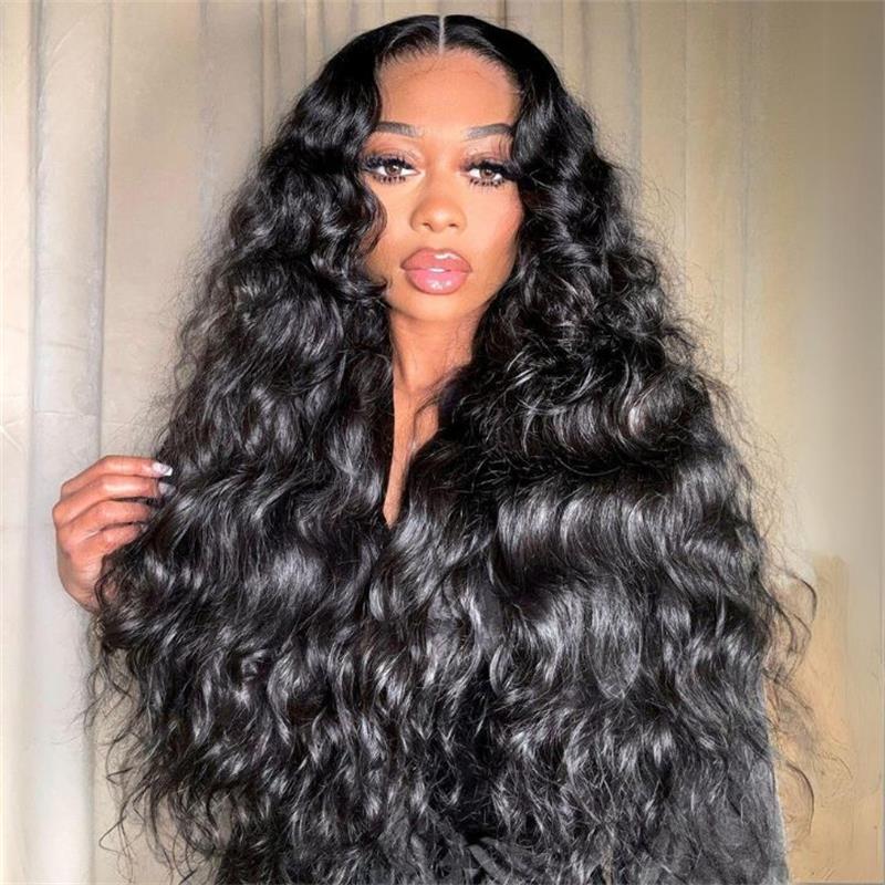 300% Density 8X5 HD Lace Wig Water Wave Deep Wave Wigs Virgin Human Hair Transparent Lace Front Wig