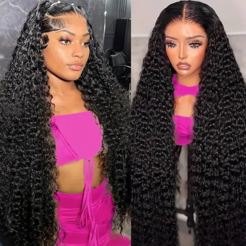 300% Density 8X5 HD Lace Wig Water Wave Deep Wave Wigs Virgin Human Hair Transparent Lace Front Wig