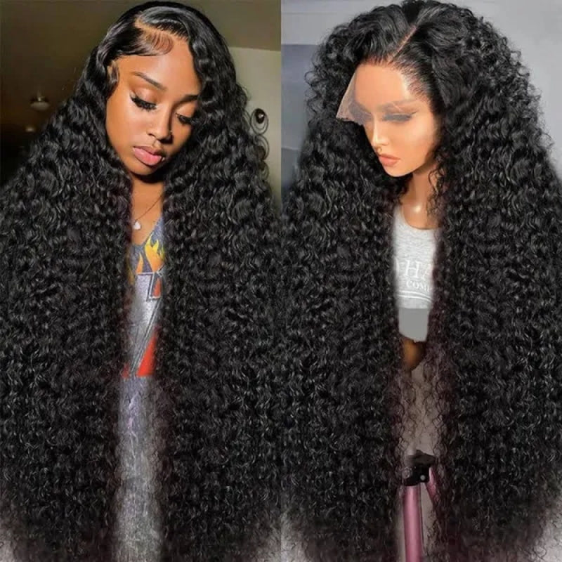 300% Density 8X5 HD Lace Wig Water Wave Deep Wave Wigs Virgin Human Hair Transparent Lace Front Wig