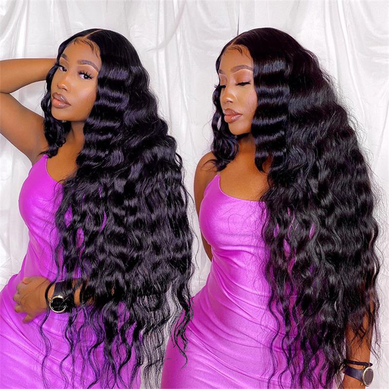 300% Density 8X5 HD Lace Wig Water Wave Deep Wave Wigs Virgin Human Hair Transparent Lace Front Wig