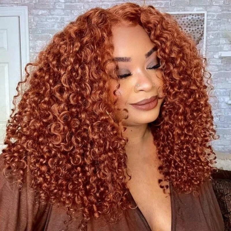 Ginger Color Water Wave Invisi Strap Snug Fit 360 HD Lace Wigs With Invisi-Strap Snug Fit Pre Everthing Wigs