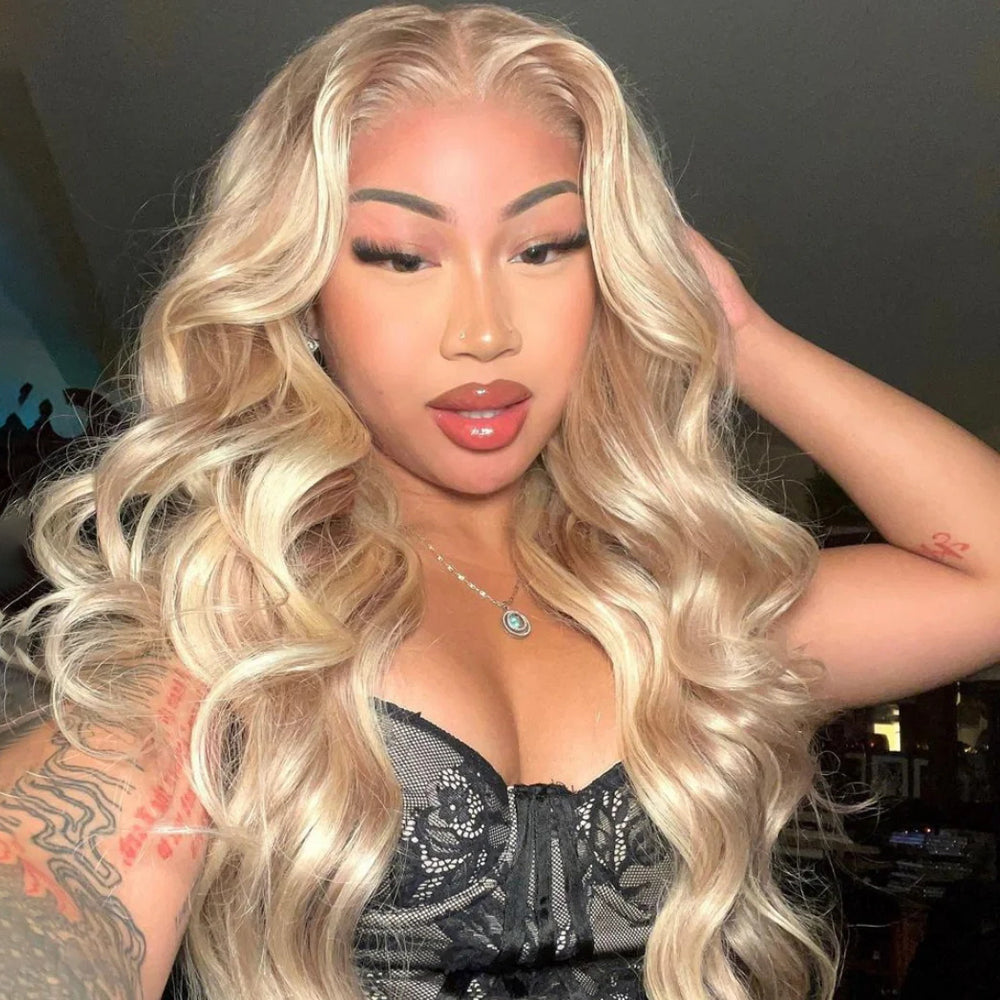 13X6 HD Lace #16/613 Color Highlight Wigs Body Wave / Straight Real Hair Wigs