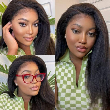 4C Hairline Kinky Straight 13x4 HD Lace Wig