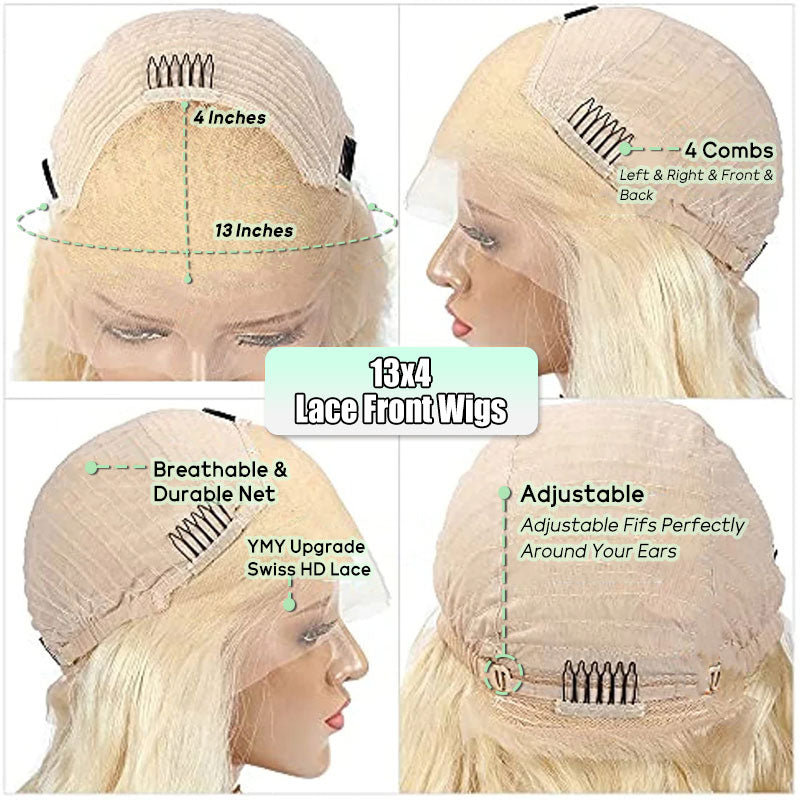blonde colored lace front wigs