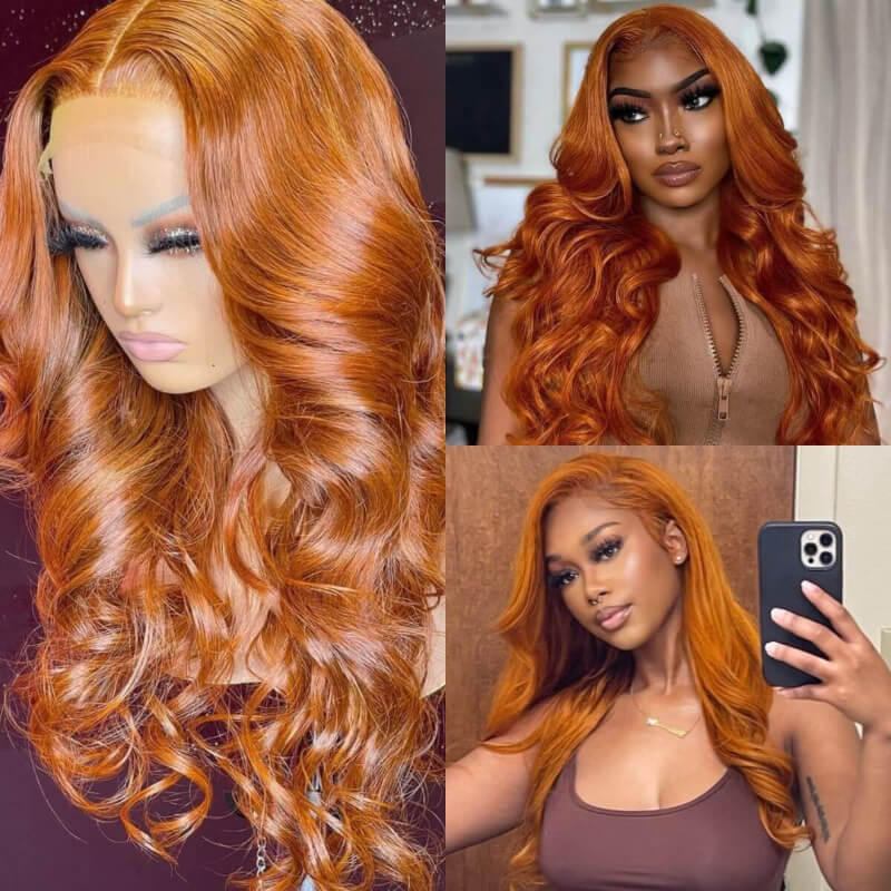 13x4 body wave ginger color wig